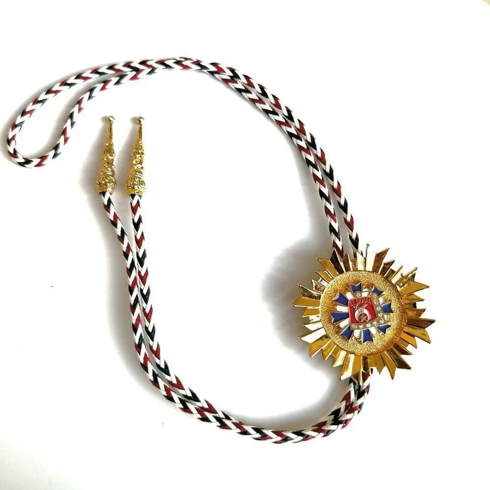 El Bekal red white blue bolo tie el bekal